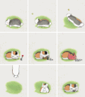 夏目友人帐 插画 猫咪 可爱 跳跃 萌萌哒