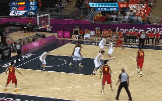 奥运会 男篮 中国 西班牙 易建联 突破 转身 跳投 对抗
