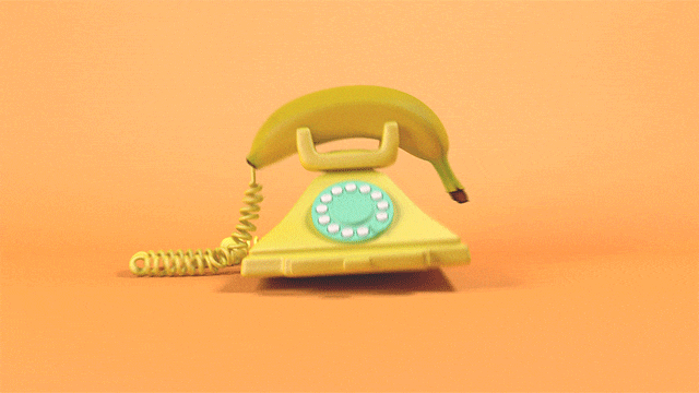 香蕉 艺术 电话 震动 来电 黄色电话 趣味动画