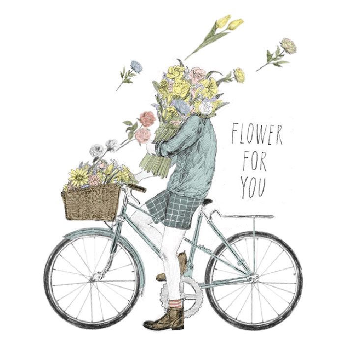 骑车 自行车 鲜花 flowerforyou