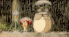 下雨天 龙猫 站台 清新 雨点