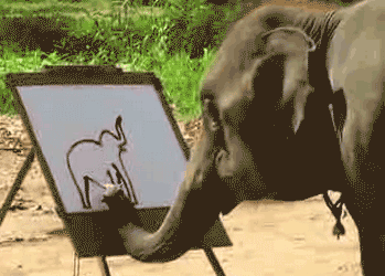 大象 动物 绘画  抽象