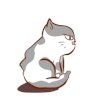 猫咪 卡通 侧身 灰色