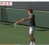 网球 费德勒 正手 击球 专注