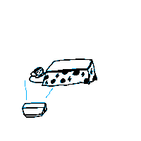 简约 卡通 黑白 动画 睡觉 小人