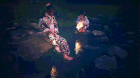 Cinemagraph 人物 湖水 火焰