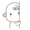 卡通 红脸蛋 闭眼睛 八字眉