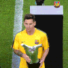 梅西 LionelMessi 奖杯 微笑