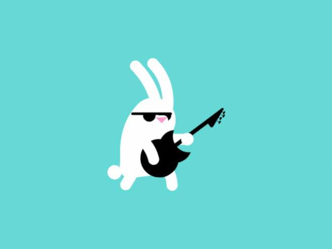 动图 兔子 弹吉他 可爱