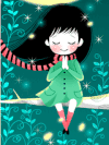 动漫 二次元 小女孩 夜晚