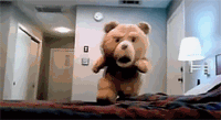 泰迪熊 奔跑 欺负 抱住