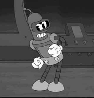 飞出个未来 Futurama 跳舞 机器人 卡通 黑白