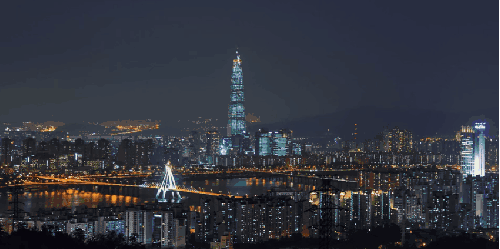 韩国风光 南山塔 城市 夜晚 灯光 纪录片 风景
