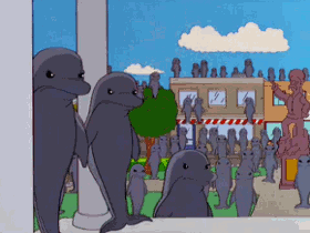 海豚 dolphin 卡通 密集