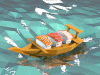 小船 水面 漂流 移动