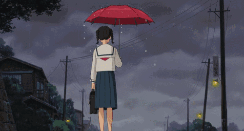 宫崎骏 妹子 打伞 动漫