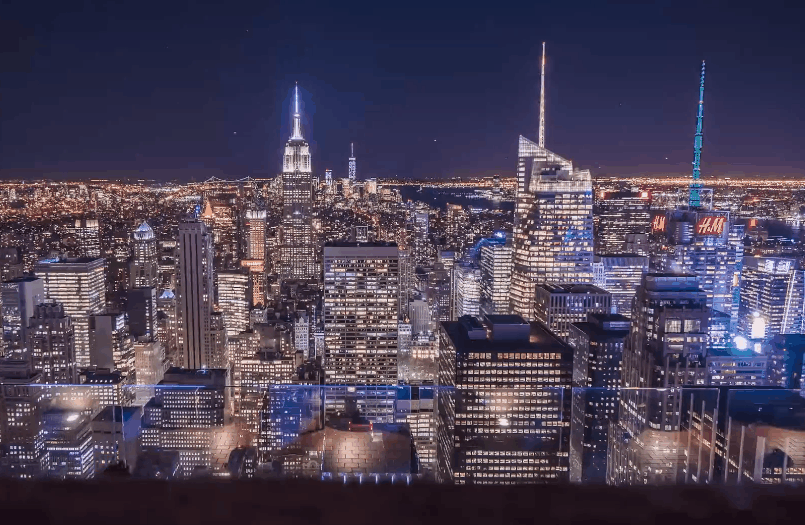 城市gif动态图片,夜晚灯光繁华纪录片纽约美国高楼动