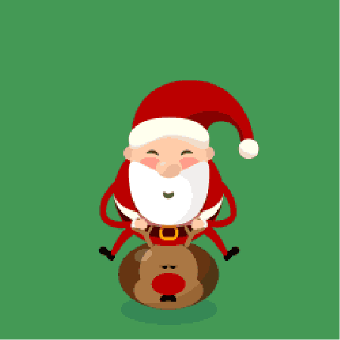 圣诞老人 麋鹿 跳跃 开心