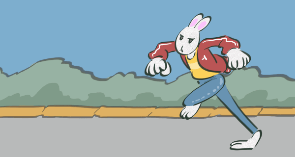 兔子 奔跑 真有速度