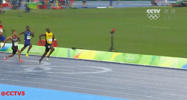 奥运会 里约奥运会 田径 男子 200米 博尔特 减速 回头 笑 精彩瞬间