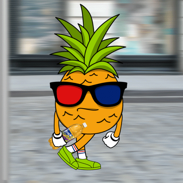 菠萝 pineapple 跳舞 酷酷的 卡通