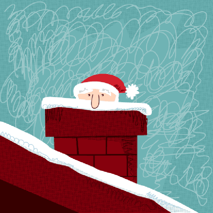 圣诞老人 开心 烟囱 动画