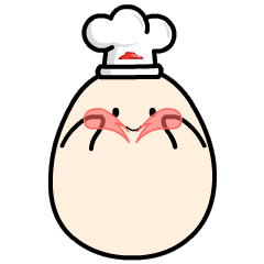 卡通 爱心 厨师帽 鸡蛋 红脸蛋