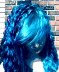 蓝色 女孩 垃圾 时尚 场景 垃圾时尚 现场发 肮脏的头发