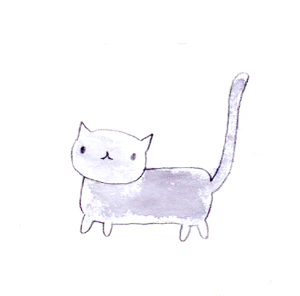 猫 插图 水彩画