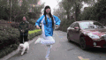 跳舞 马路 女孩 长发
