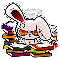 兔子 疯了 学习 好多书