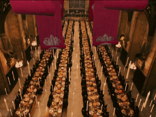 哈利波特 Harry Potter 红毯 垂下 时间到 用餐 吃饭