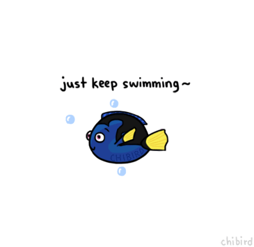 小动画 传递 小鱼 游走 just keep swimming