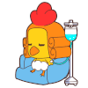 小鸡 打针 可爱 疲倦