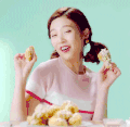 joy 可爱 美少女 red velvet 吃东西 双马尾