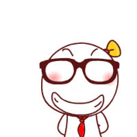 龇牙咧嘴 眼镜 红领巾 红脸蛋