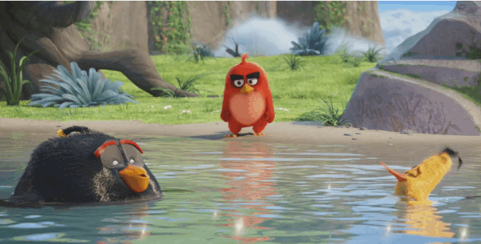 愤怒的小鸟 Angry Birds movie 间接接吻 喷水 戏水 漱口 智障 弱智 mdzz