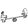 简约 卡通 黑白 动画 跷跷板 女孩