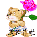 小熊 送你 鲜花 漂亮