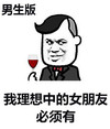 我理想中的女朋友必须有 金馆长 男生版 酒杯 红酒 斜眼
