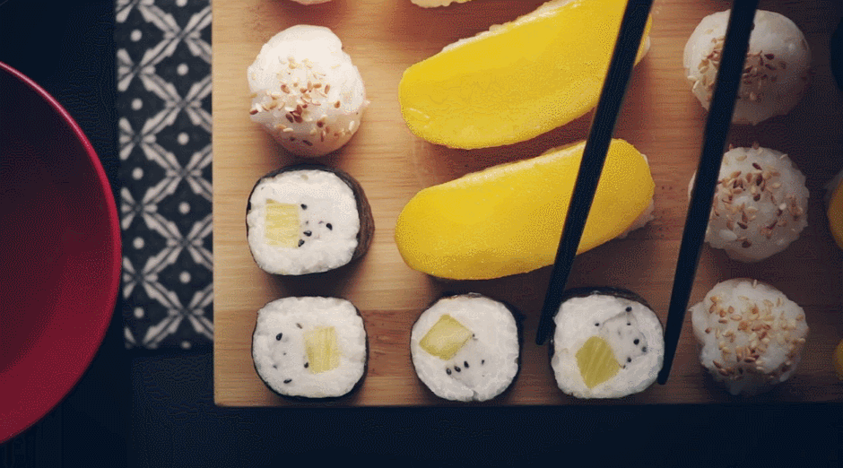 夹起 水果寿司 烹饪 美食系列短片 萌