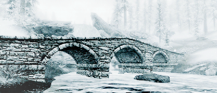 素描 桥 下雪 动漫