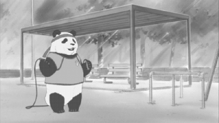 熊猫 跳绳 可爱 黑白