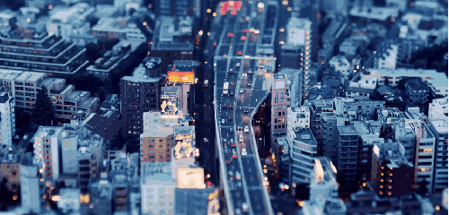 傍晚 城市 日本 汽车 移轴摄影 迷你东京