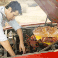 汉堡包 引擎盖 修车 食物