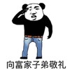 熊猫头 文字表情包 富家子弟敬礼 搞笑 魔性 逗趣
