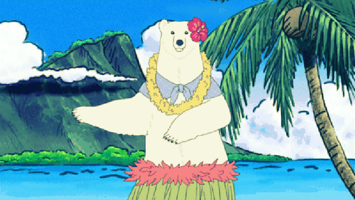 大白熊 漫画 跳舞 海边