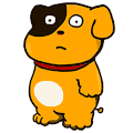 卡通 狗狗 眨眼 张嘴