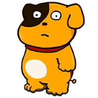 卡通 狗狗 眨眼 张嘴