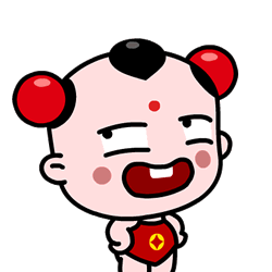 招财童子 呲牙 张嘴 叉腰